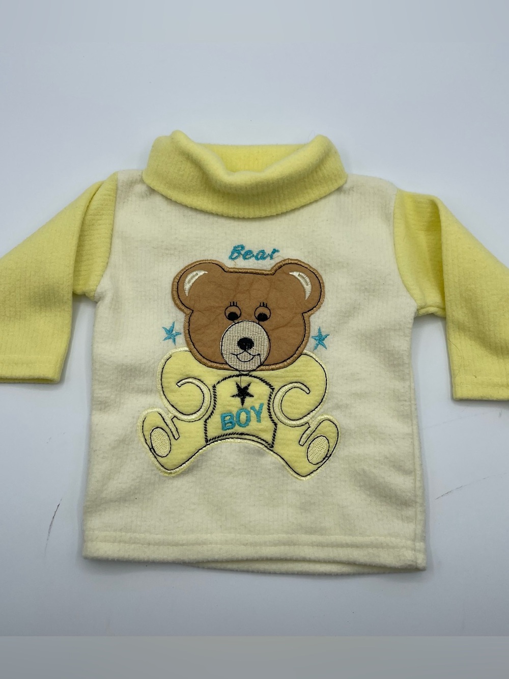 Vintage 1980s Baby Bear Boy shirt Yellow Long sleeve size 6 months